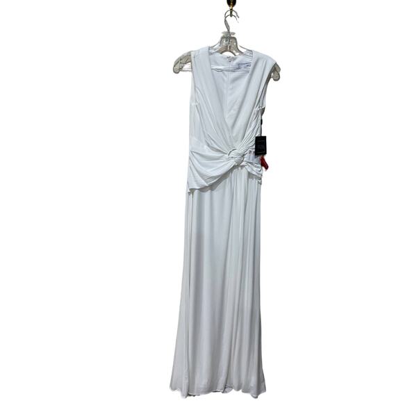 Ieena for Mac Duggal Crystal Buckle Side Knot Jersey Gown Size 2 - Picture 8 of 14